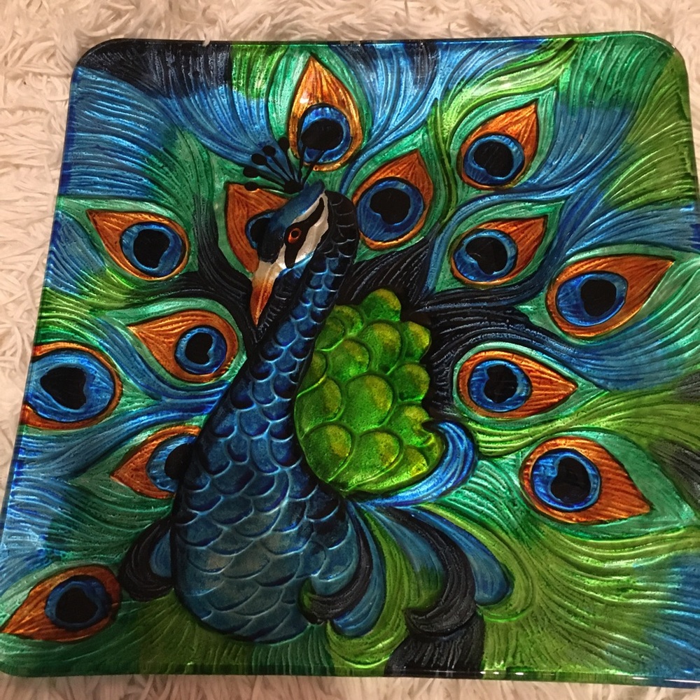 PEACOCK 🦚 Painted Glass / ART